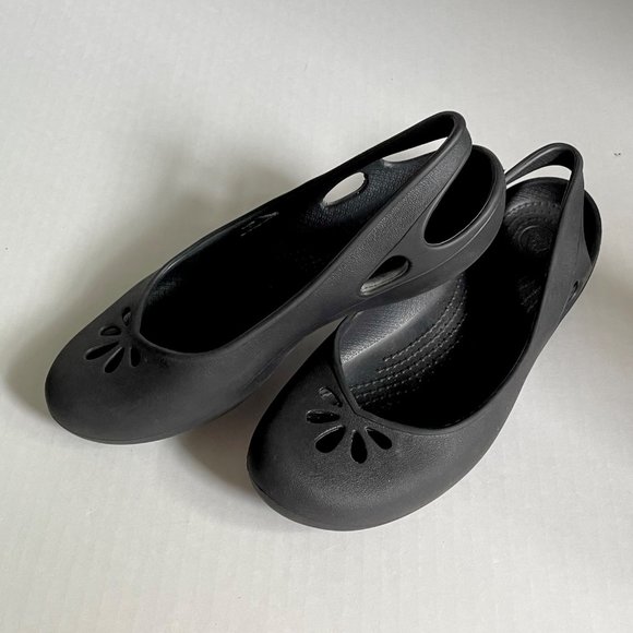 CROCS Kadee Black Waterproof Croslite Ballet Slingback Flat Comfort Sandals 7 - Picture 5 of 5